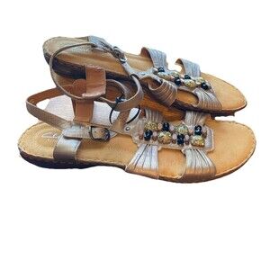 Clarks Artisan Sandals 9.5 Womens Beaded Strappy Boho Spring‎  Summer